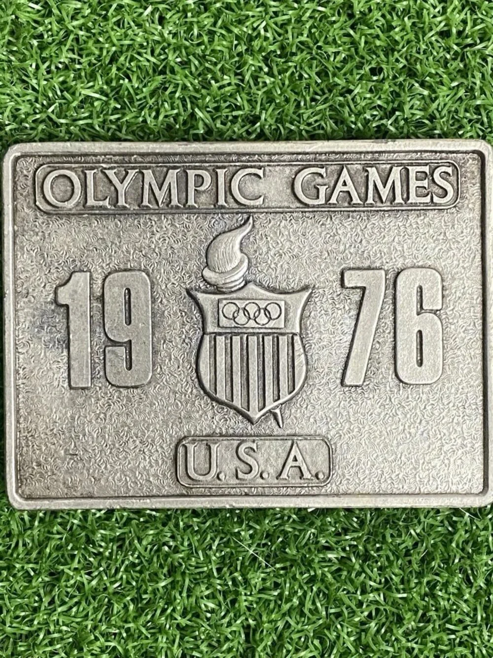 VTG Bergamot Brass Works Wisconsin USA 1976 Olympic Games USA Belt Buckle